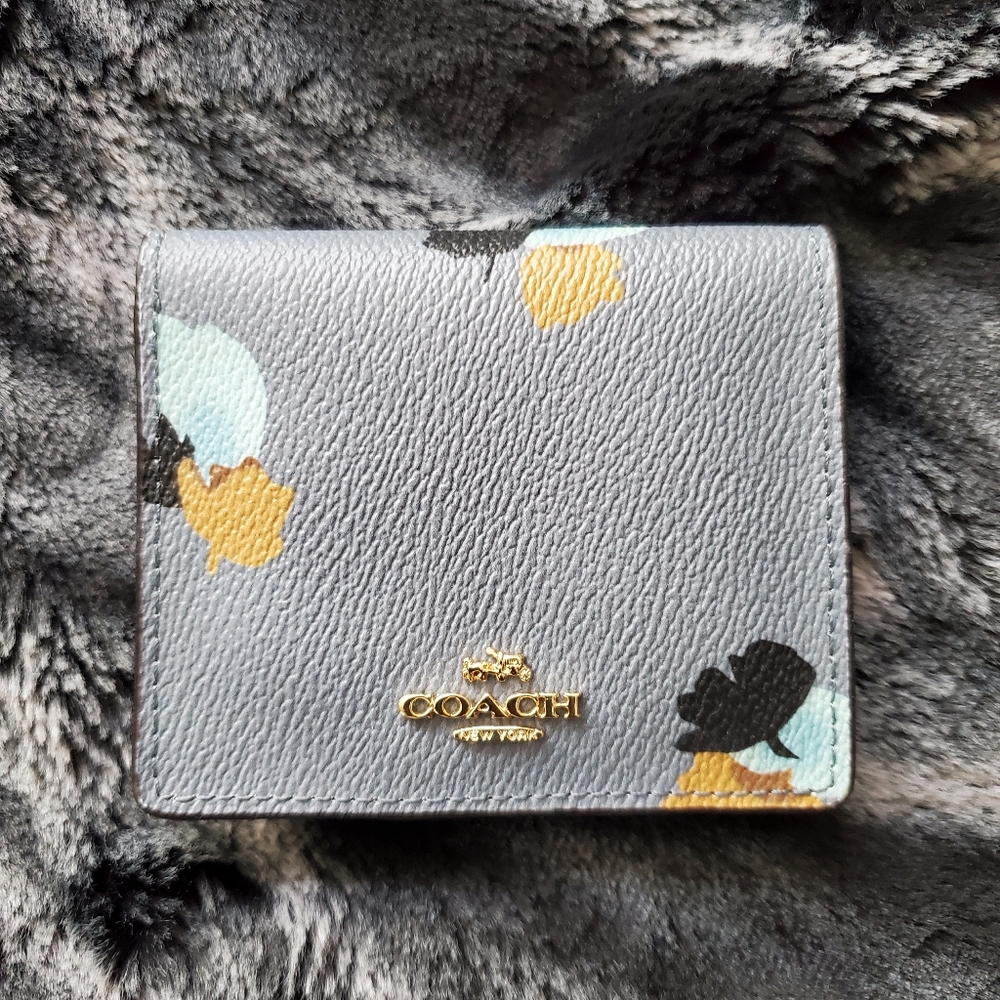 Coach short leather wallet - blue